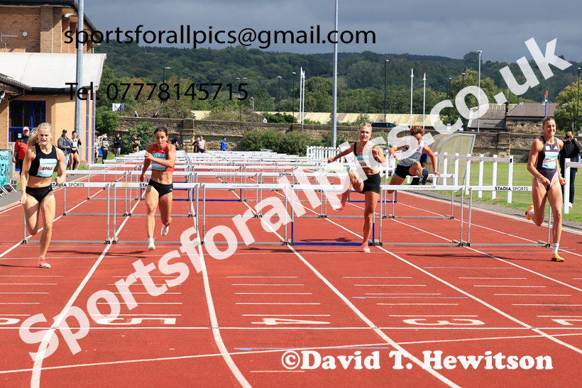 Heptathlon 100 metres hurdles, 2025 EAP International Combined Events, Hexham, Northumberland.  Photo: David T. Hewitson/Sports for All Pics